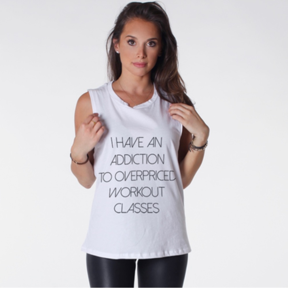 Betches Flowy Tank “I have an addiction to overpriced workout classes” Small